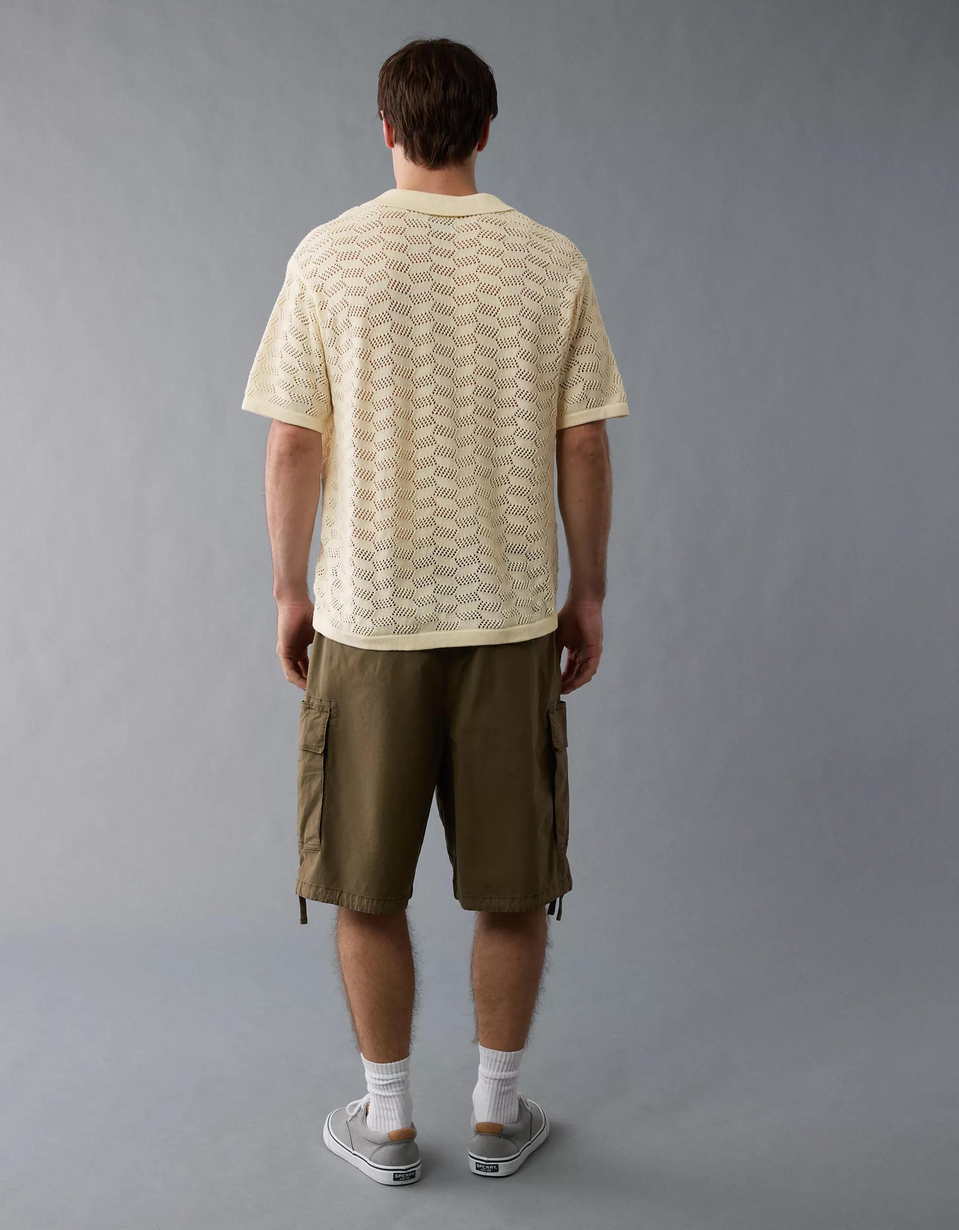 AE Weekend Textured Sweater Polo Shirt Product Image