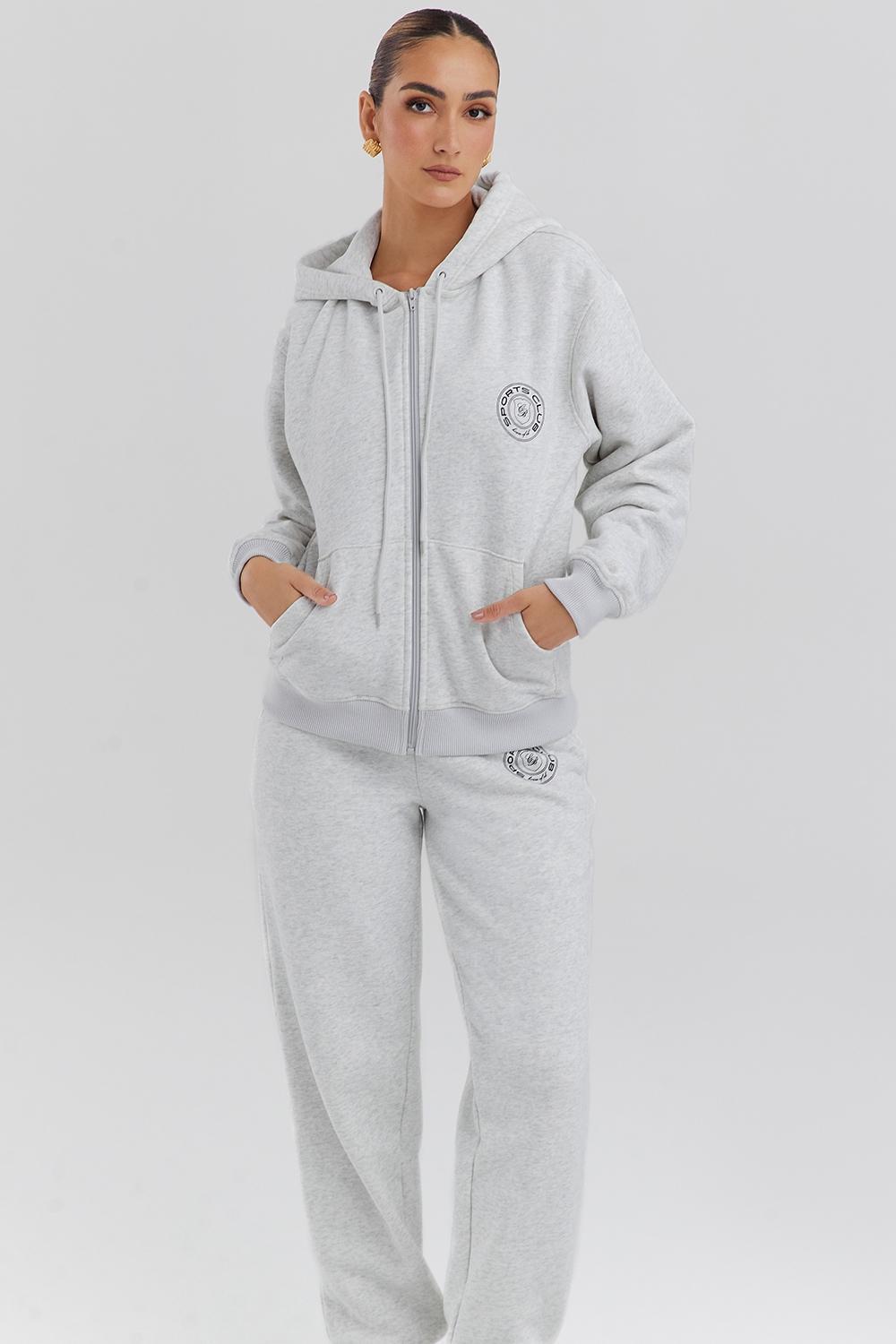 Mirage  light grey marl zip through hoodie Product Image