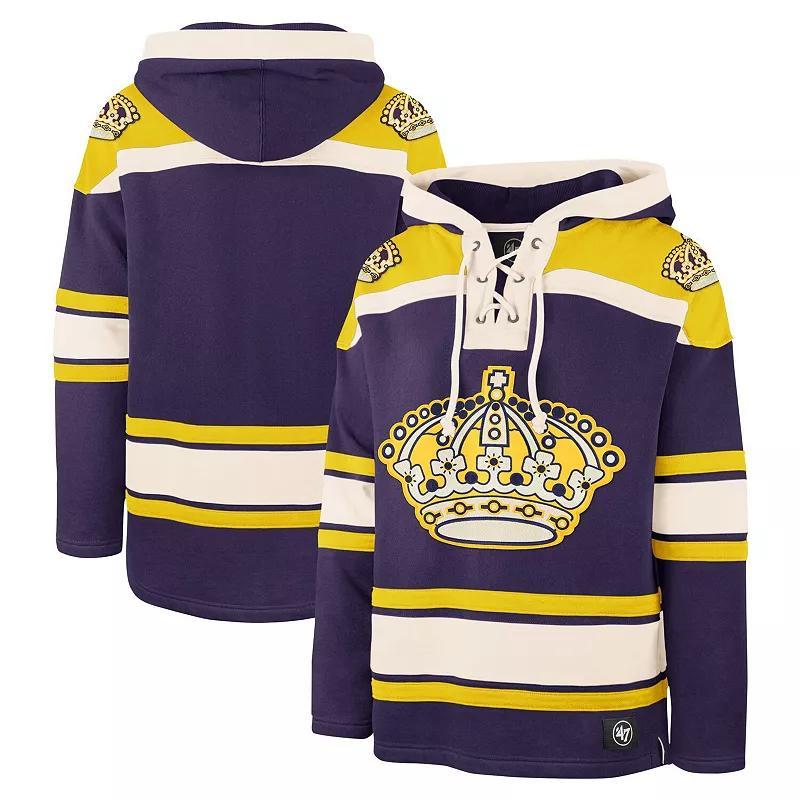 Men's '47 Purple Los Angeles Kings Superior Lacer Pullover Hoodie, Size: 3XL, Kgs Purple Product Image