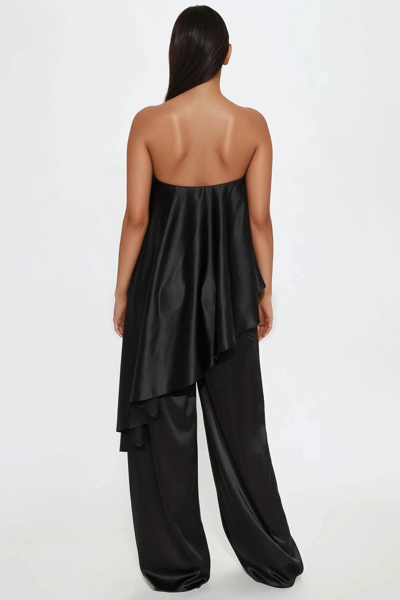 Janessa Satin Jumpsuit - Black Product Image