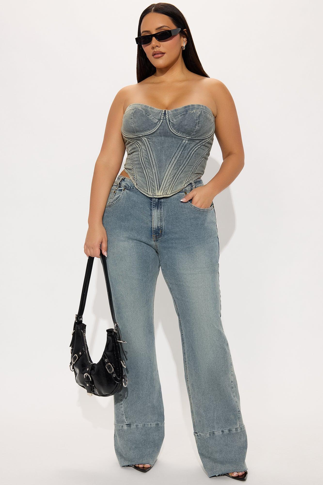 Feel The Beat Low Rise Flare Jeans - Vintage Wash Product Image
