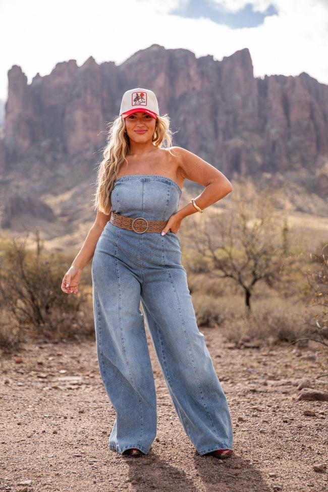 Nashville Nights Corset Denim Jumpsuit SALE Product Image