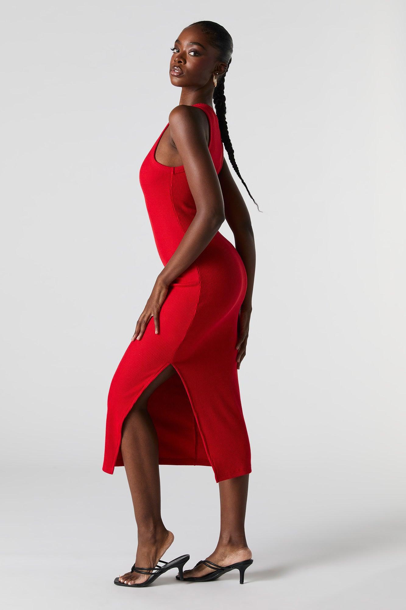Ribbed Sleeveless Midi Dress Female Product Image