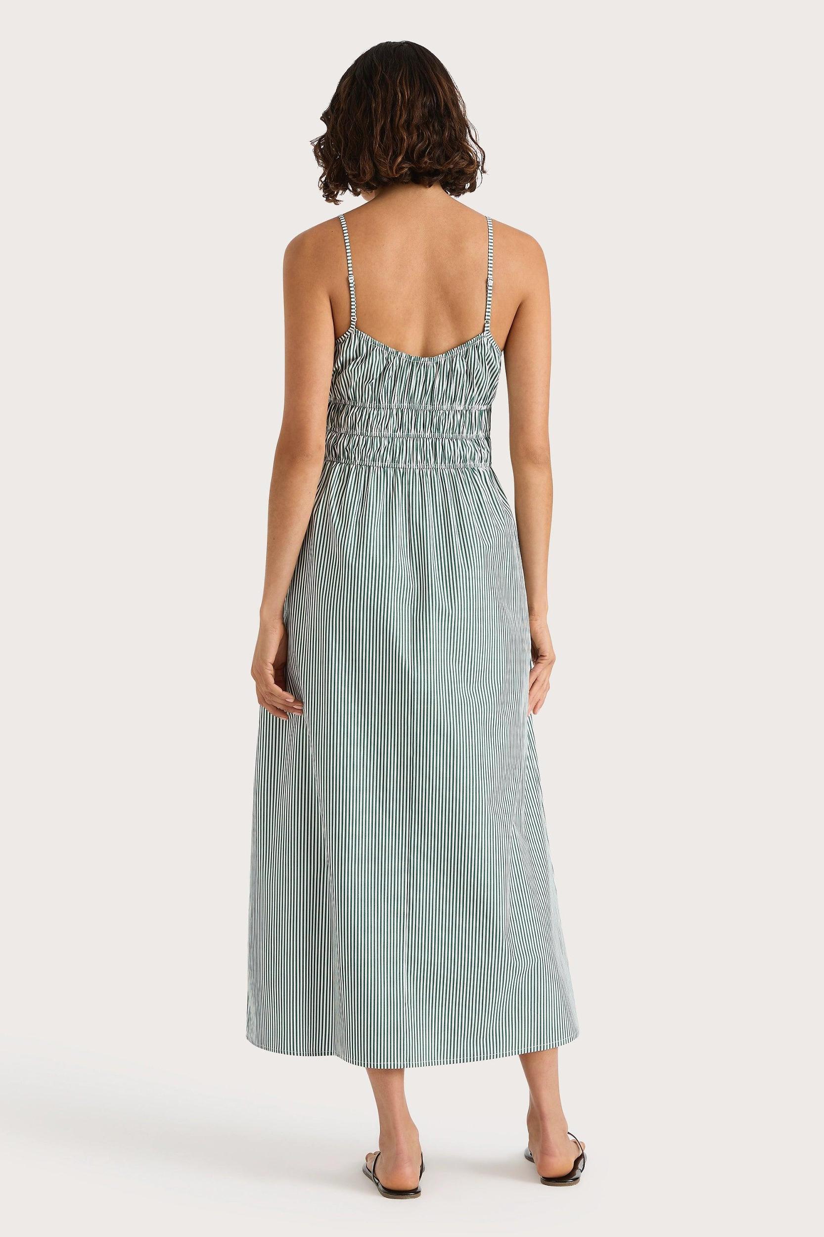 Marianne Midi Dress Green Stripe Product Image