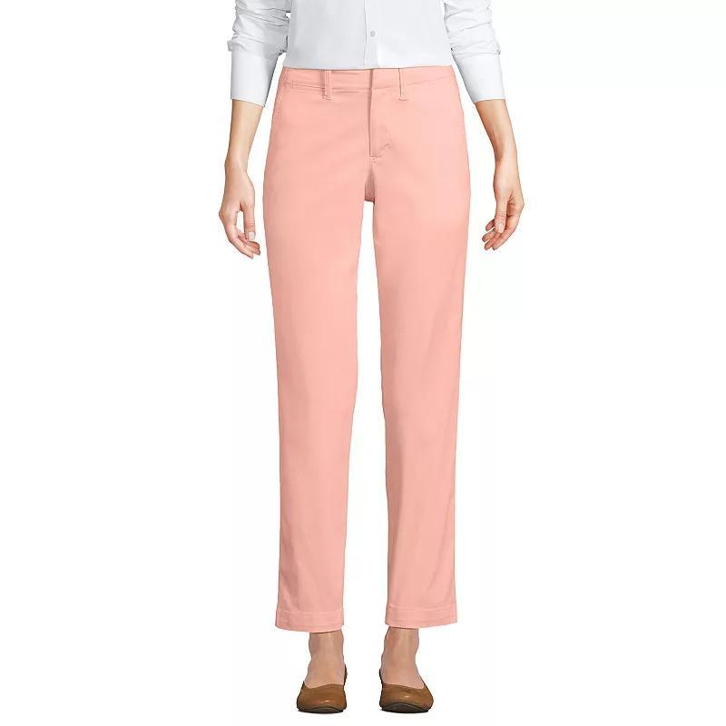 Women's Lands' End Mid Rise Classic Straight Leg Chino Ankle Pants, Size: 8, Black Product Image