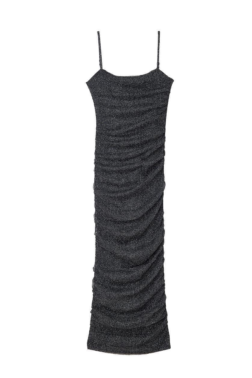 Rouched Mesh Glitter Dress Product Image