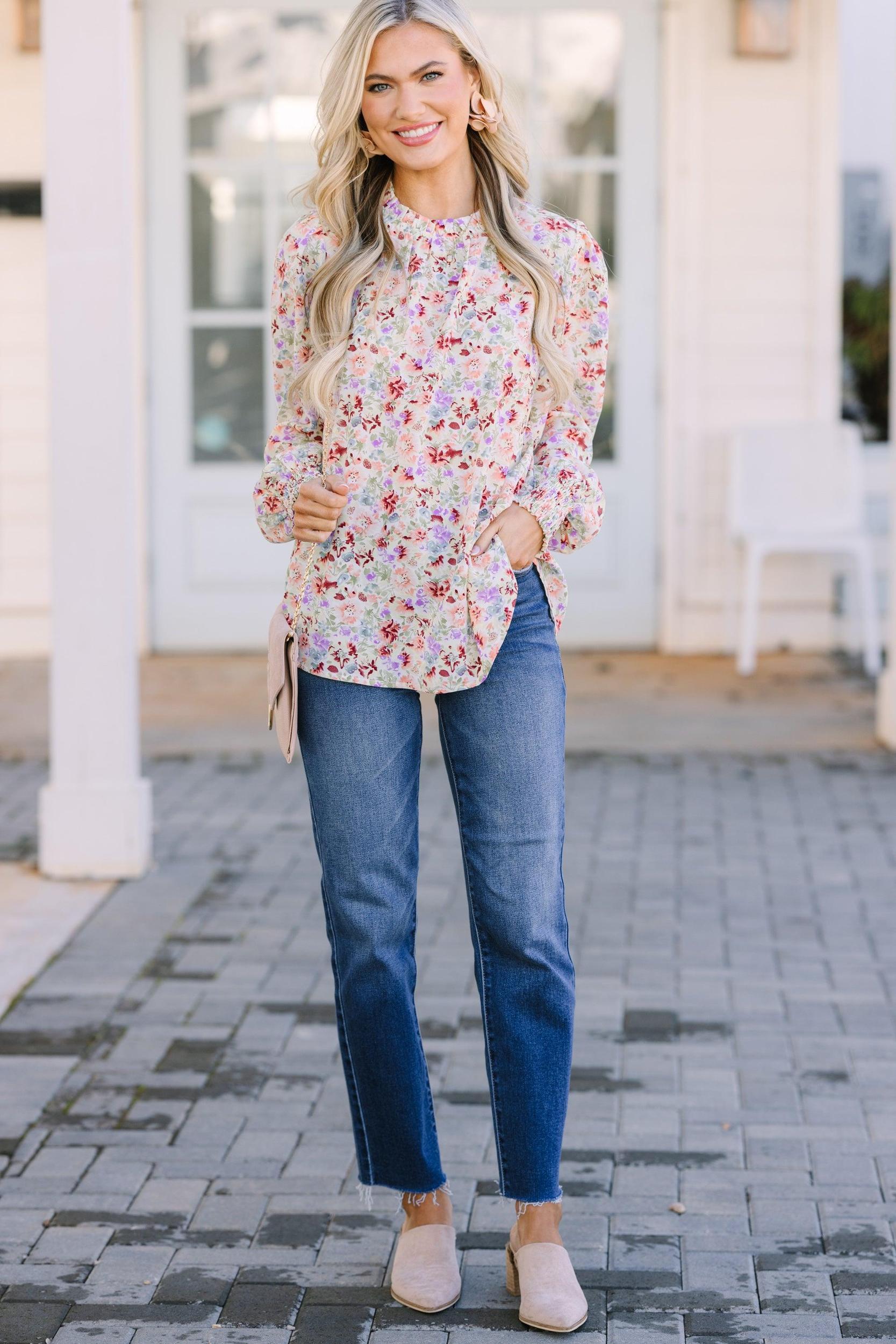 Can't Change Sage Floral Blouse Female Product Image