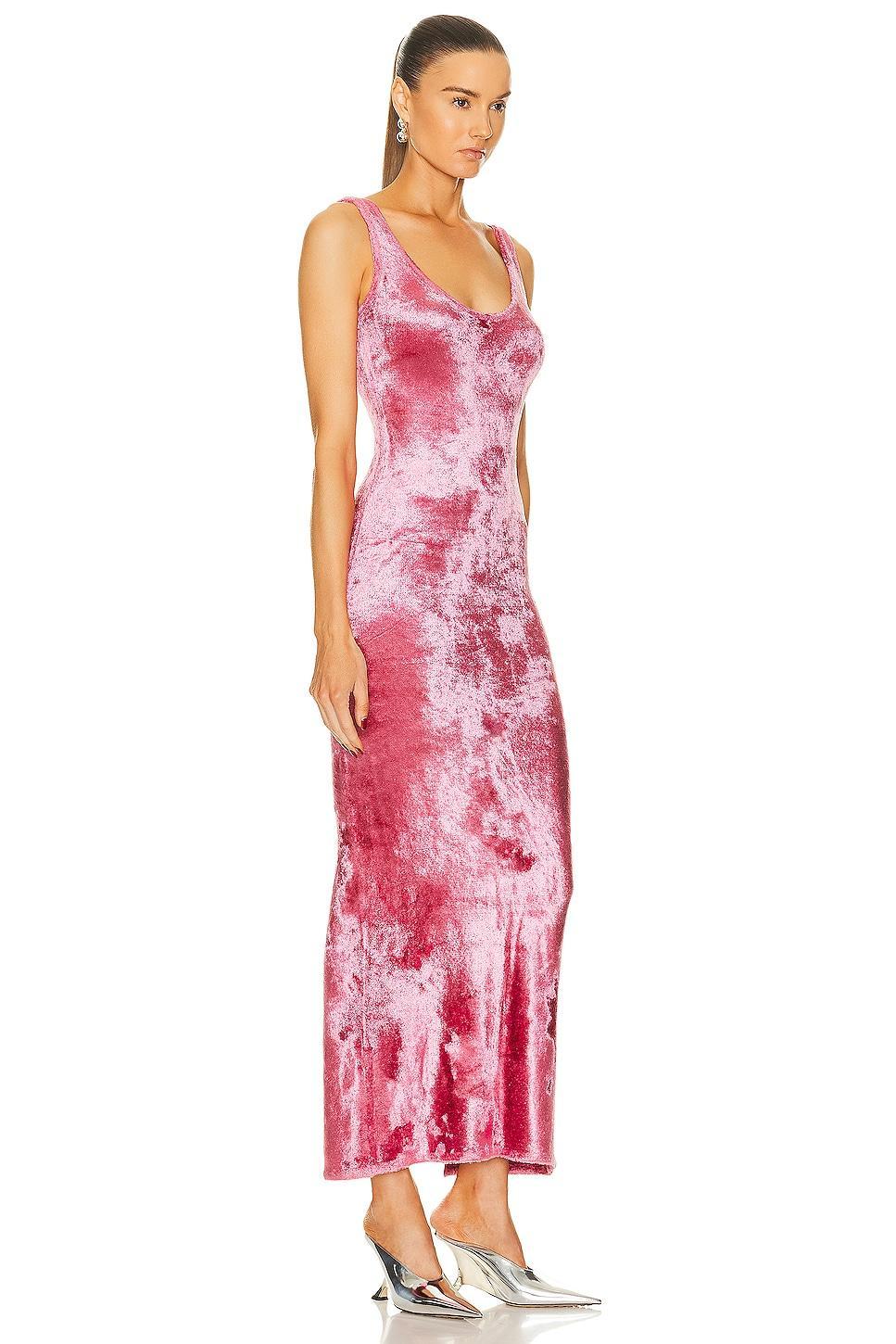 Lapointe High Shine Velvet Scoop Neck Tank Maxi Dress Pink. (also in ). Product Image