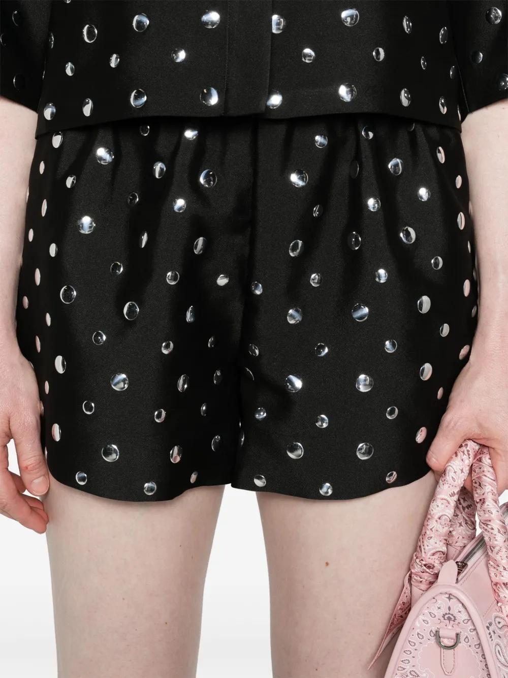 stud-embellished twill shorts  Product Image