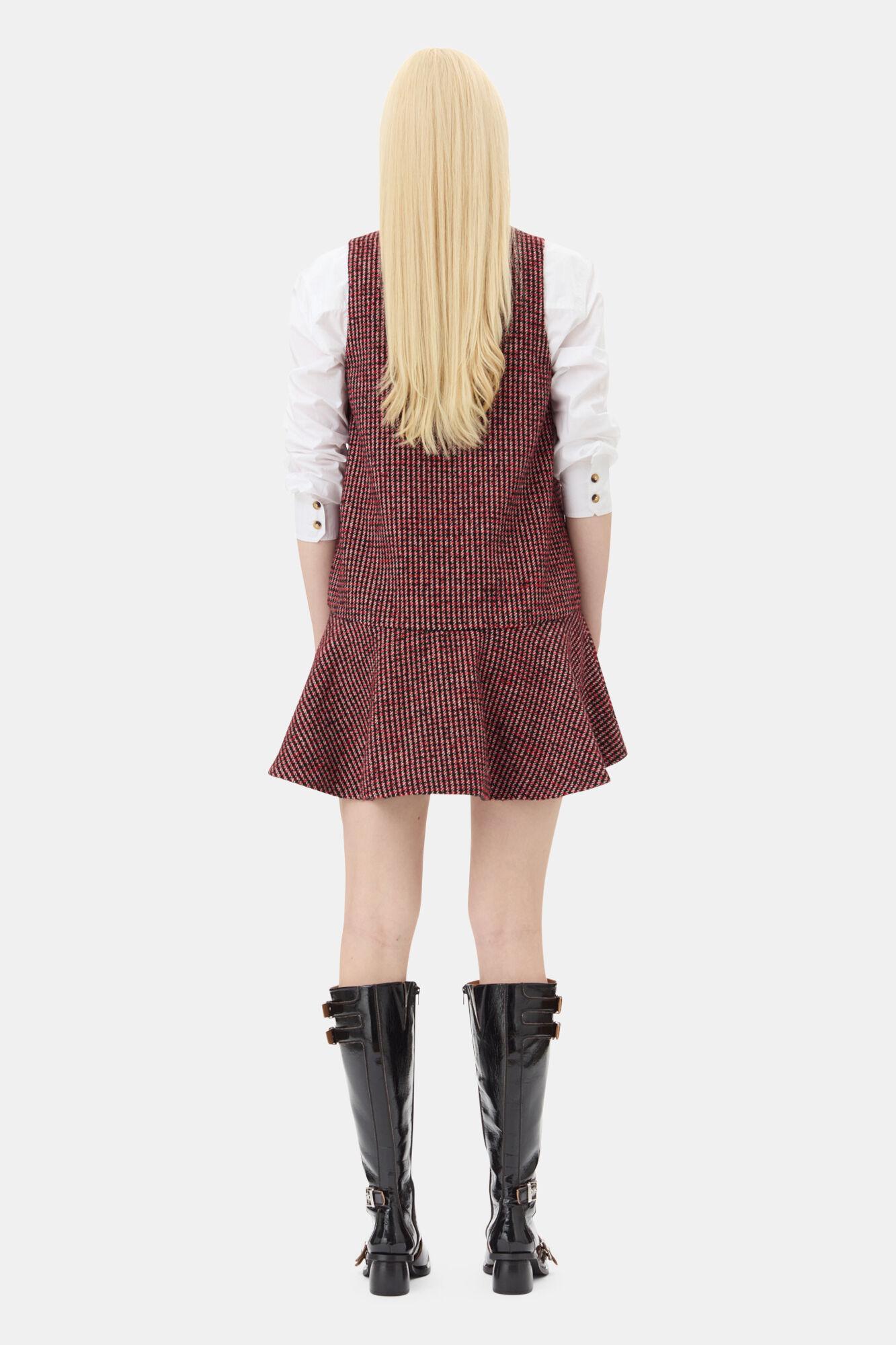 Red Check Mini Dress Product Image