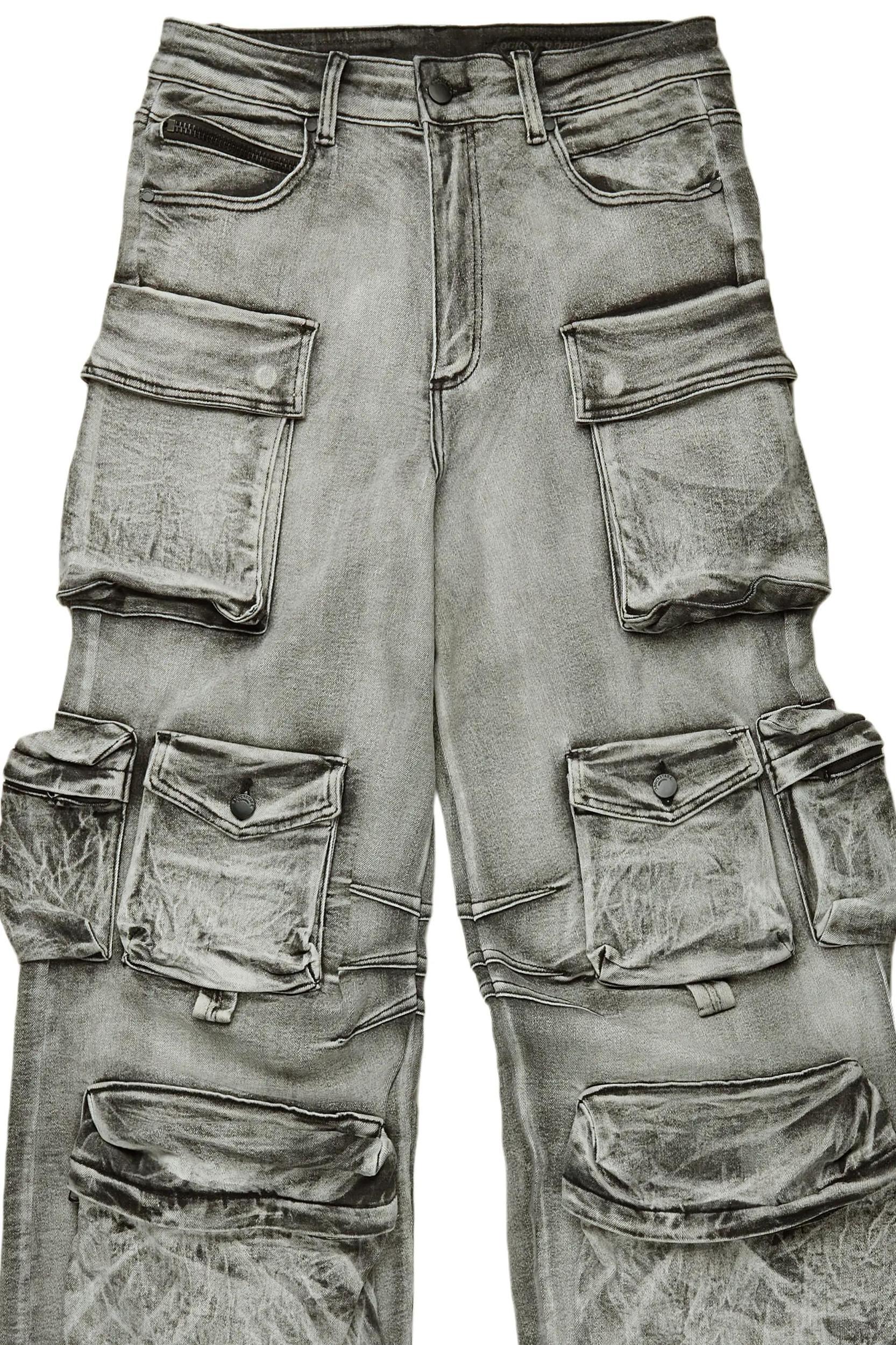 Mahesh Grey Baggy Cargo Jean Male Product Image