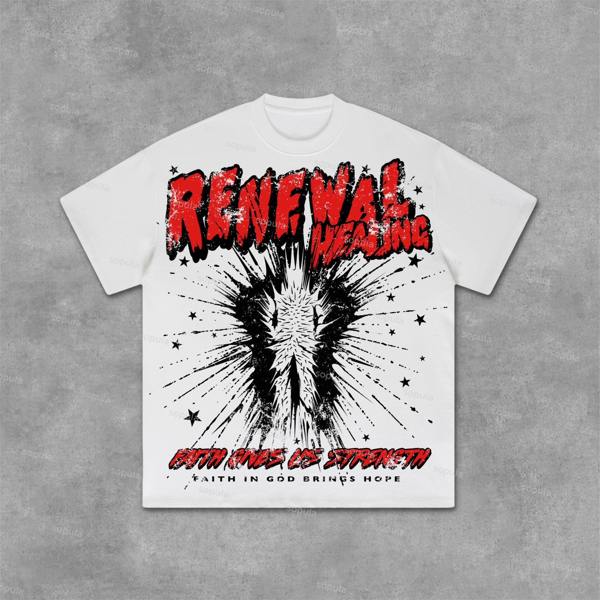 Rebirth - Vintage Old Graphic Cotton T-Shirt Product Image