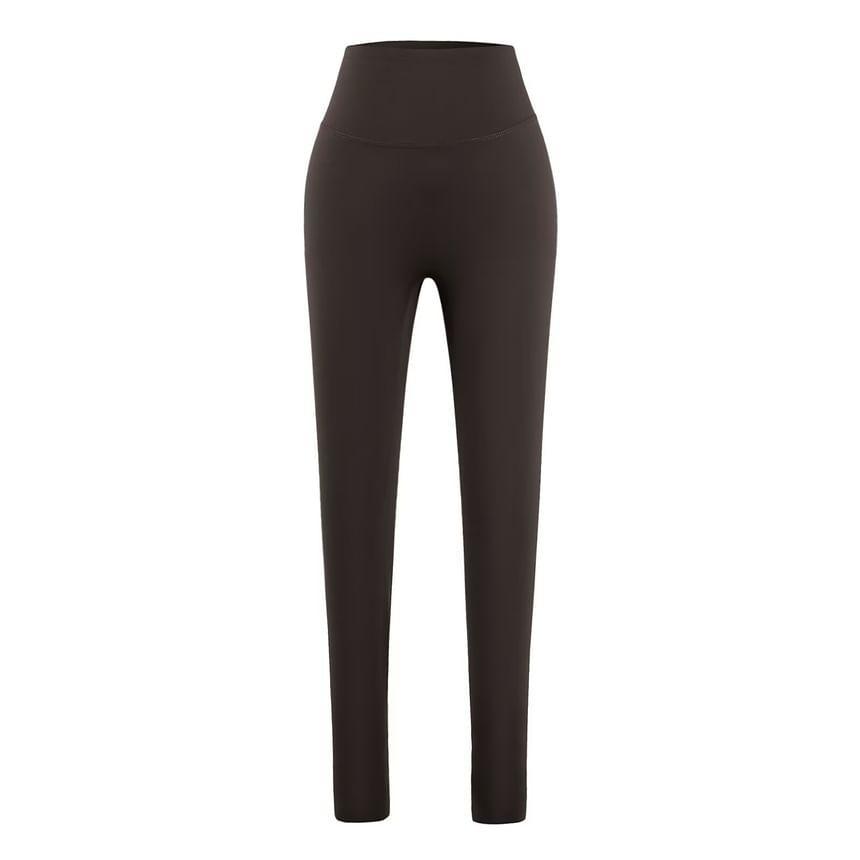 High Waist Plain Yoga Pants Product Image