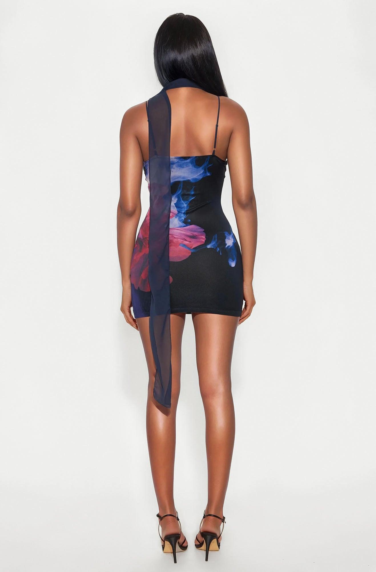 Behold My Love Floral Mini Dress - Navy/combo Female Product Image