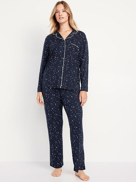 Knit Jersey Pajama Pant Set Product Image