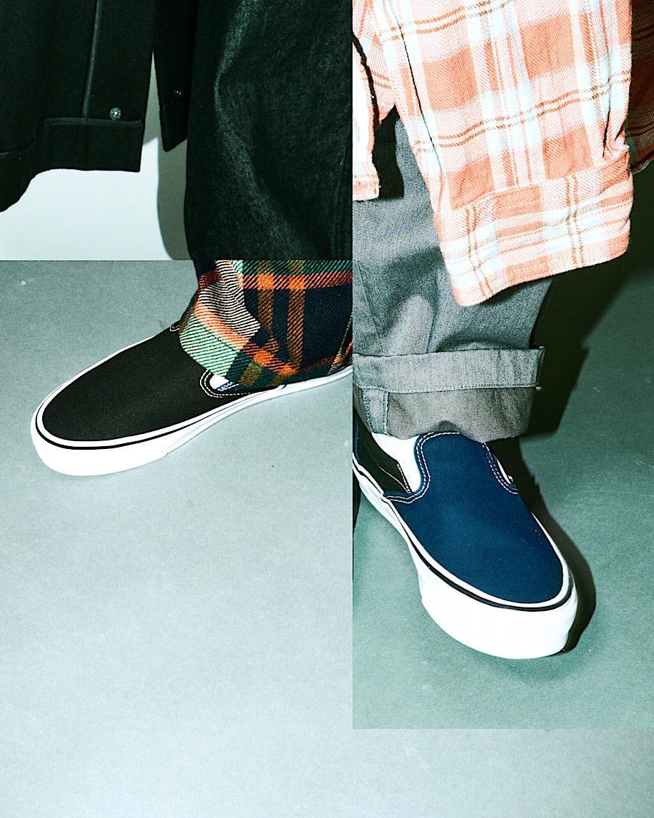 OTW by Vans X Engineered Garments Classic Slip-On 98 in Black / Dress Blues| Vans US Product Image