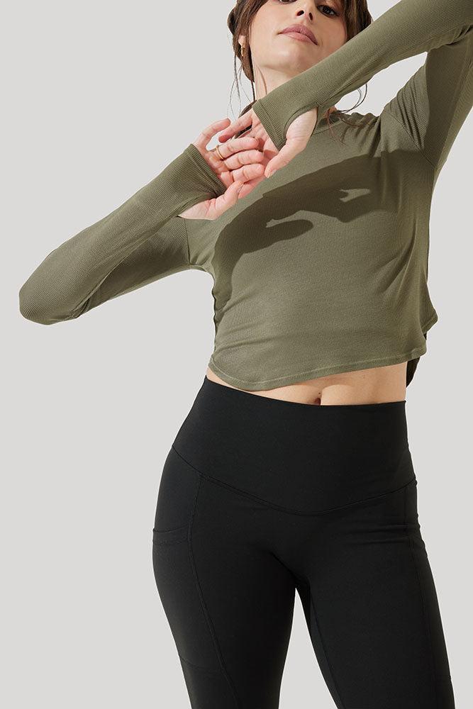 Refine Long Sleeve Top - Dark Olive Product Image