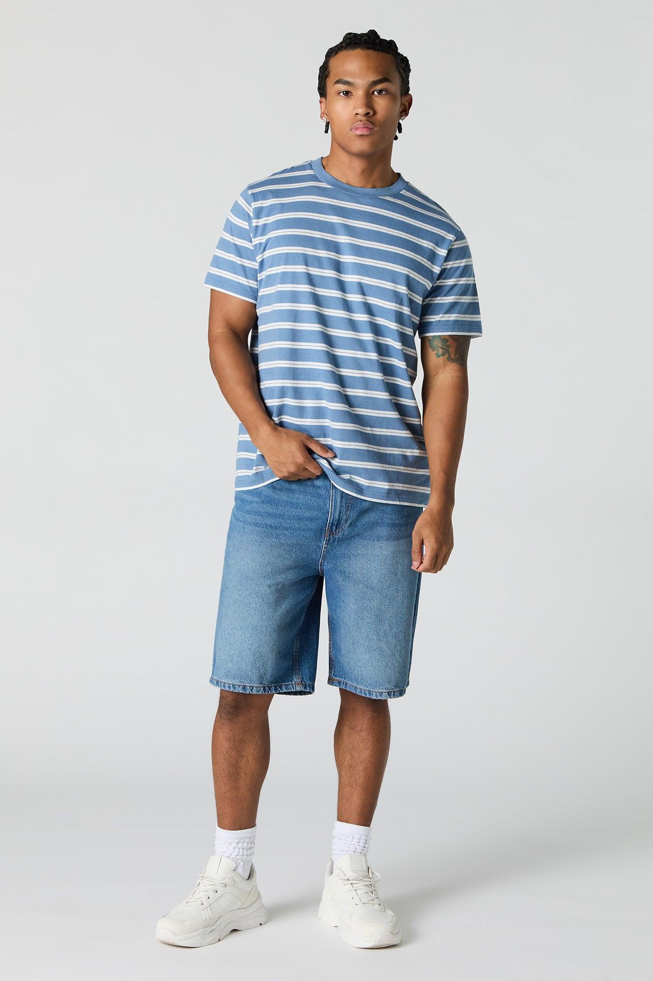 Multi-Striped Crewneck T-Shirt Male Product Image
