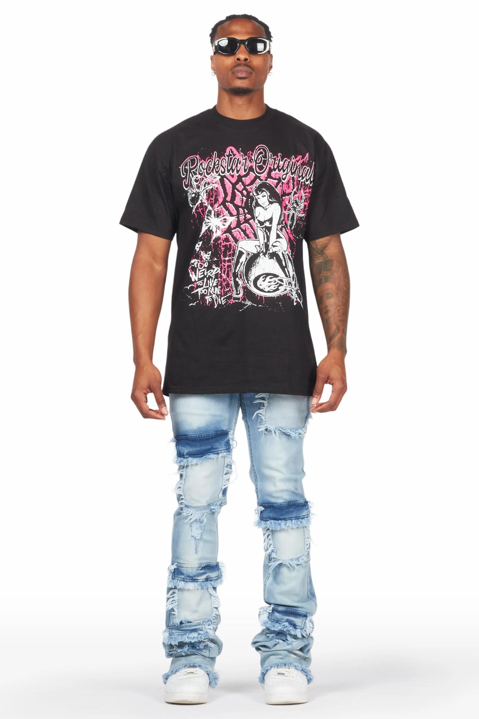Asle Blue Super Stacked Flare Jean Male Product Image