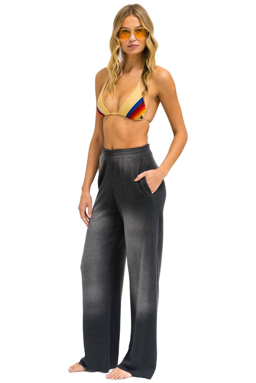 ESSENTIAL WIDE LEG POCKET SWEATPANTS - FADED SMOKE Female Product Image