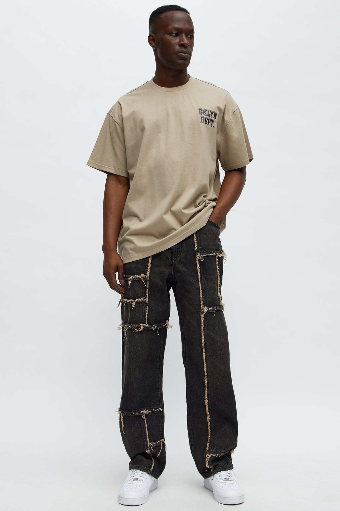 What The Fray Straight Jeans - Black Wash Male Product Image