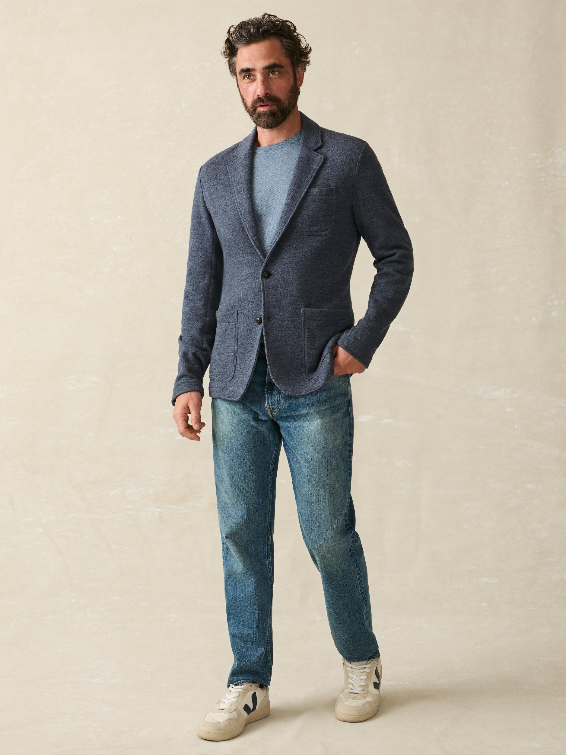 Inlet Knit Blazer (Short) - Deep Navy Melange Male Product Image