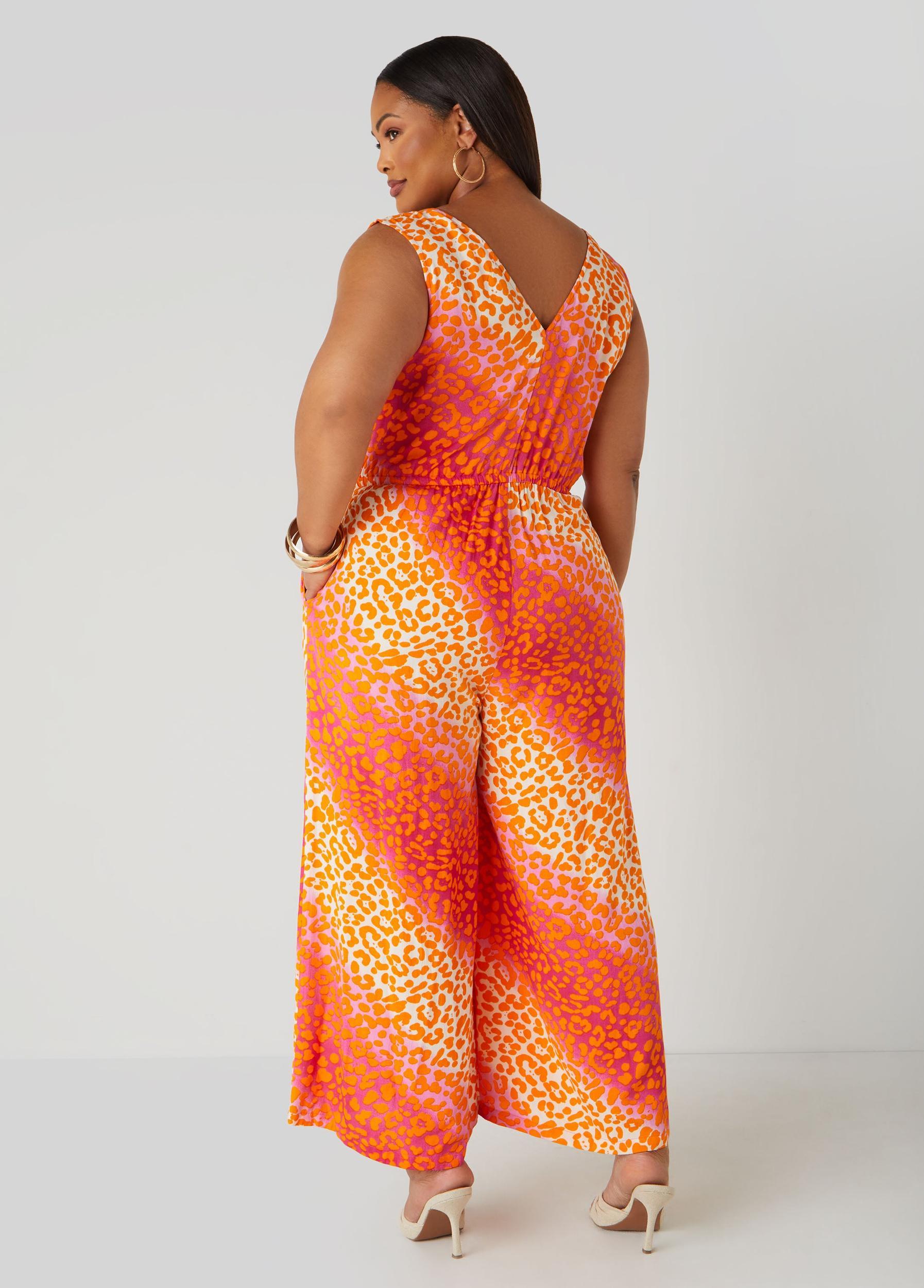 Leopard Print Wide Leg Jumpsuit Product Image