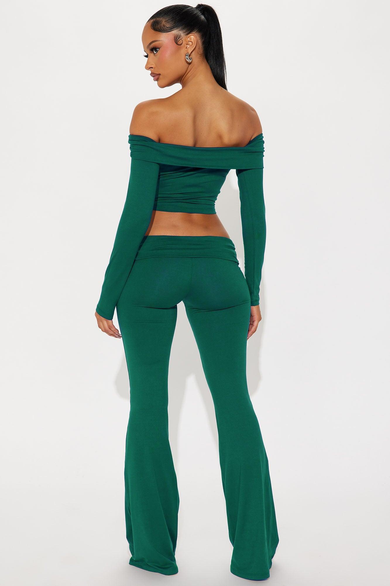 Shayna Off Shoulder Pant Set - Hunter Product Image