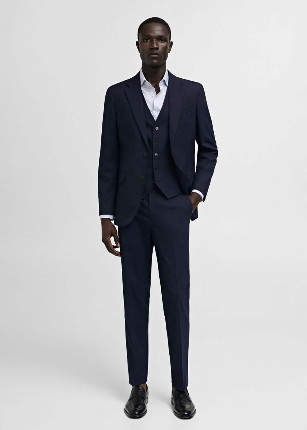 Slim-fit twill pinstripe suit shirt - Men | MANGO USA Product Image