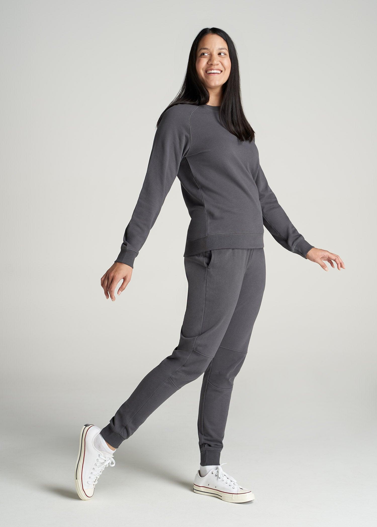 Wearever French Terry Women's Tall Crewneck Sweatshirt in Charcoal Product Image