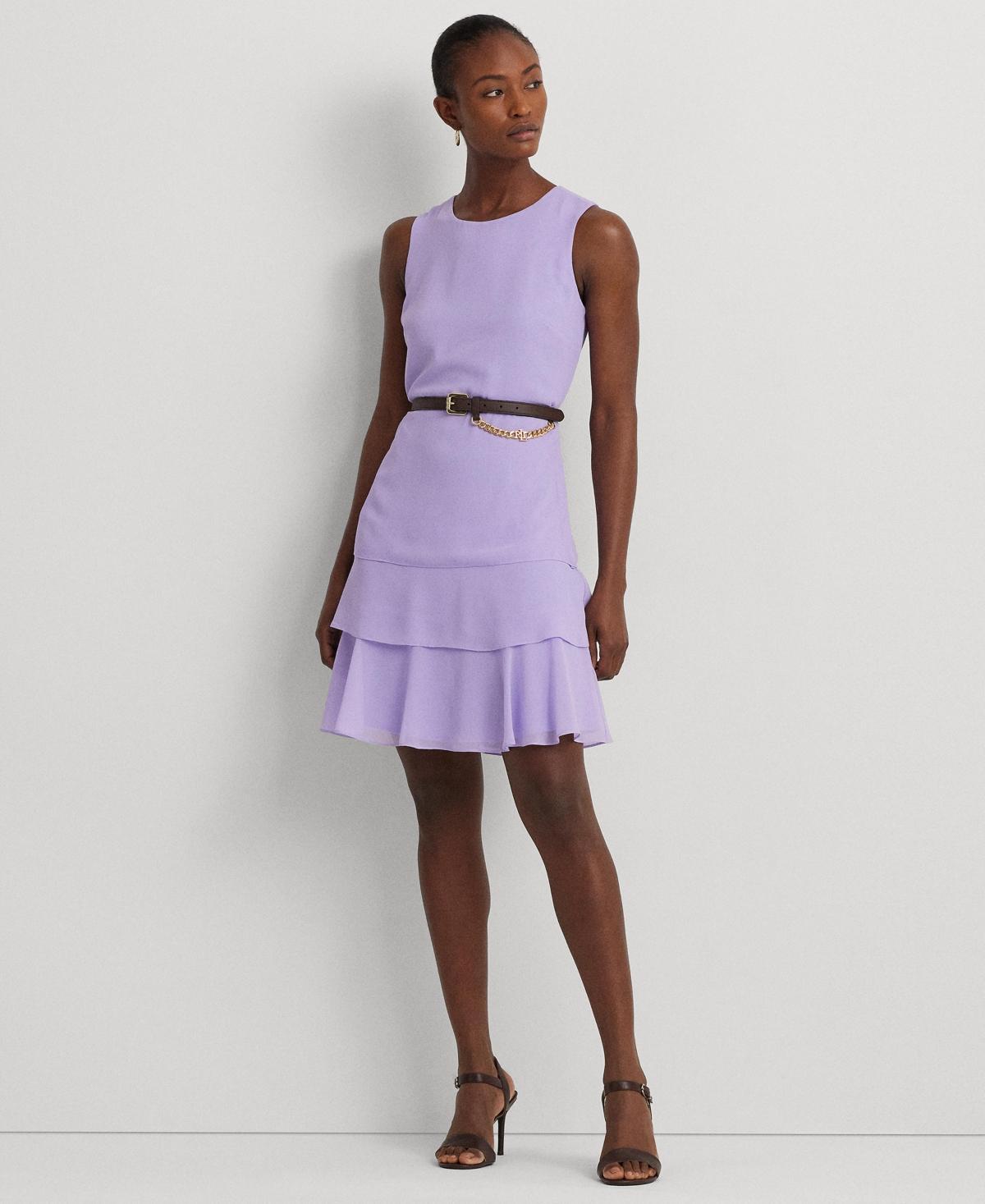 Lauren Ralph Lauren Womens Crinkle Georgette Shift Dress Product Image