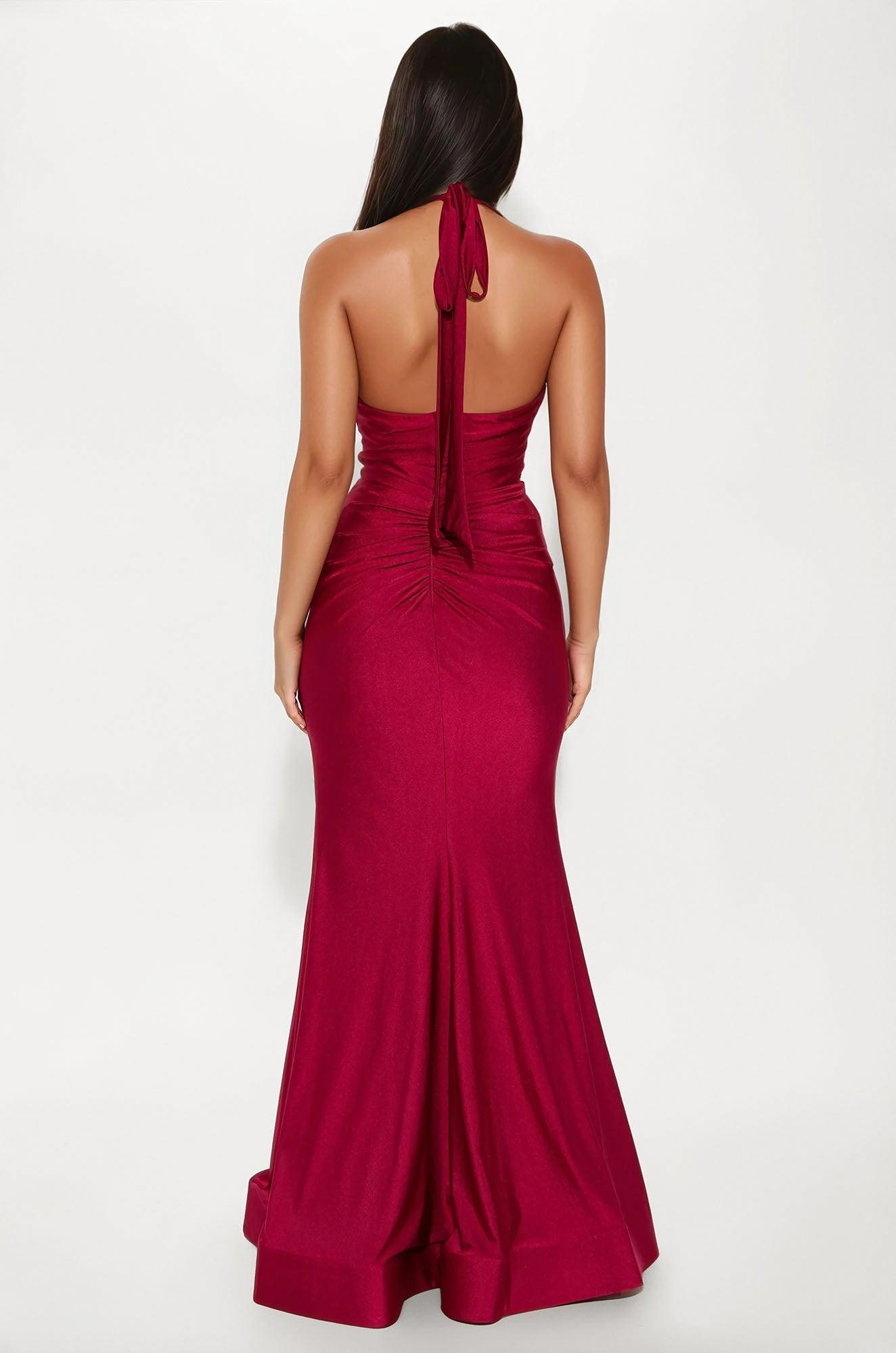 Endless Night Ruched Gown - Wine Product Image