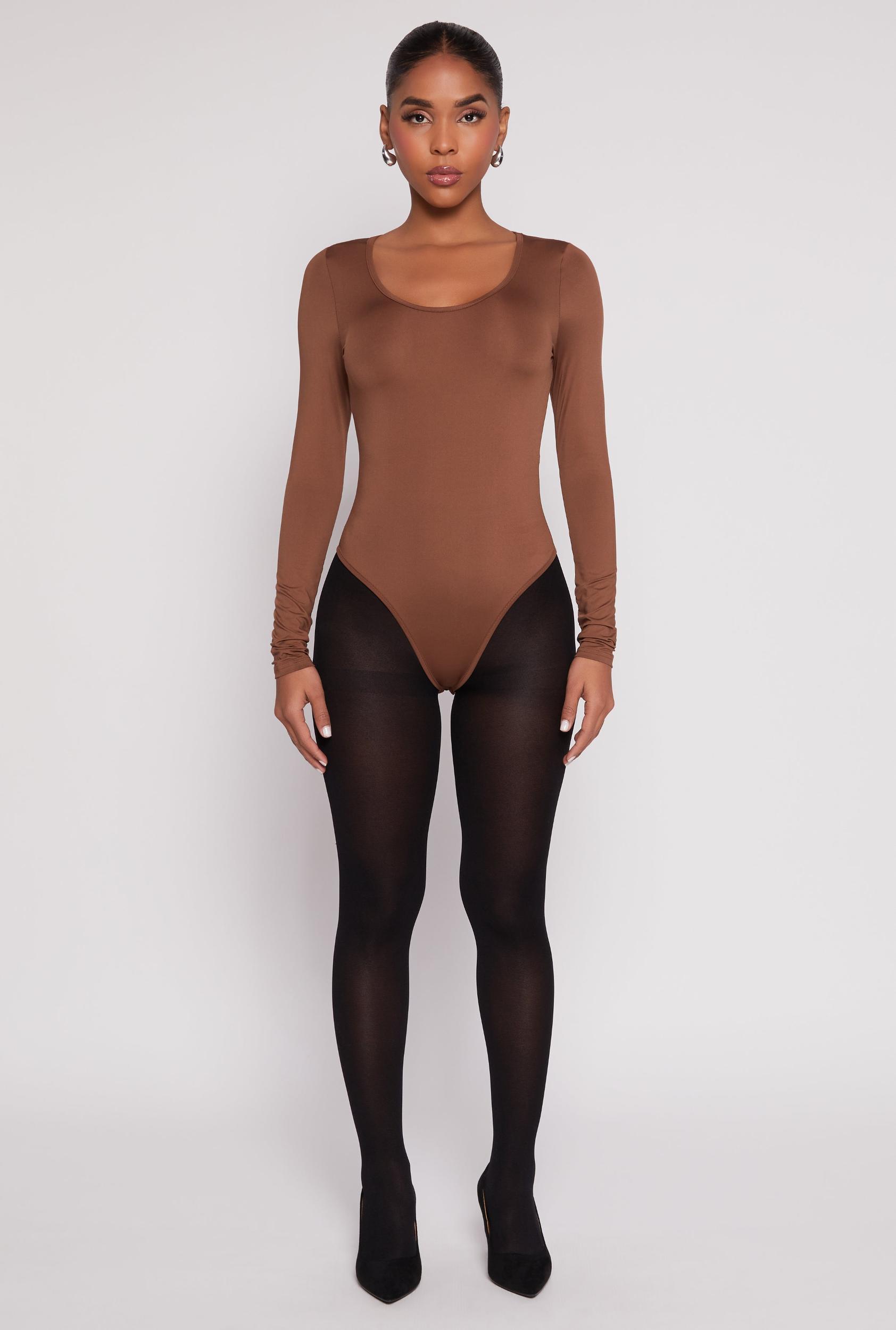 Womens Daisy Scoop Neck Long Sleeve Bodysuit Product Image