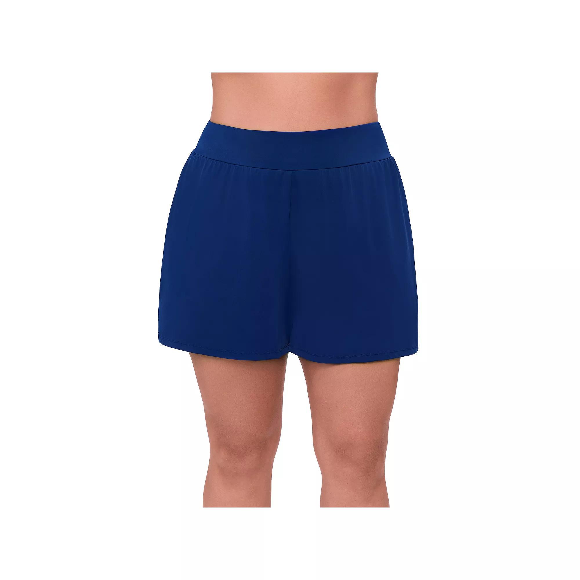 Plus Size Bal Harbour Super High Waist Swim Shorts, Womens Product Image