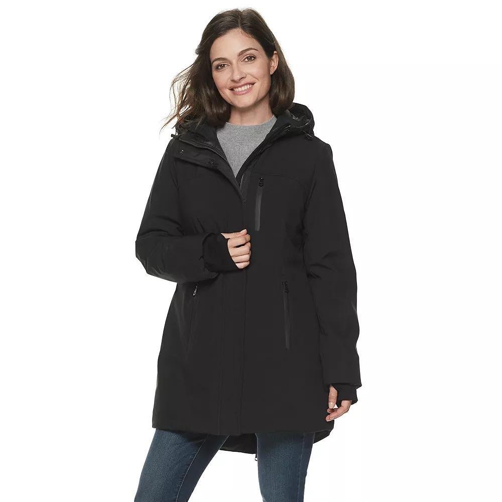 Women's Sebby Collection Hooded Heavyweight Jacket, Size: Large, Black Product Image
