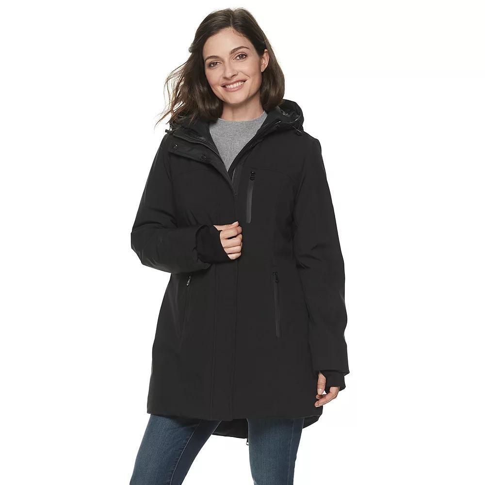 Women's Sebby Collection Hooded Heavyweight Jacket, Size: Large, Black Product Image