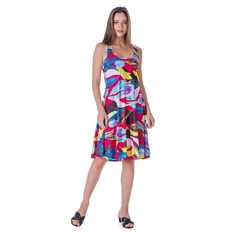 Women's 24Seven Comfort Apparel Sleeveless Tank Swing Dress, Size: 1XL, Red Team Product Image