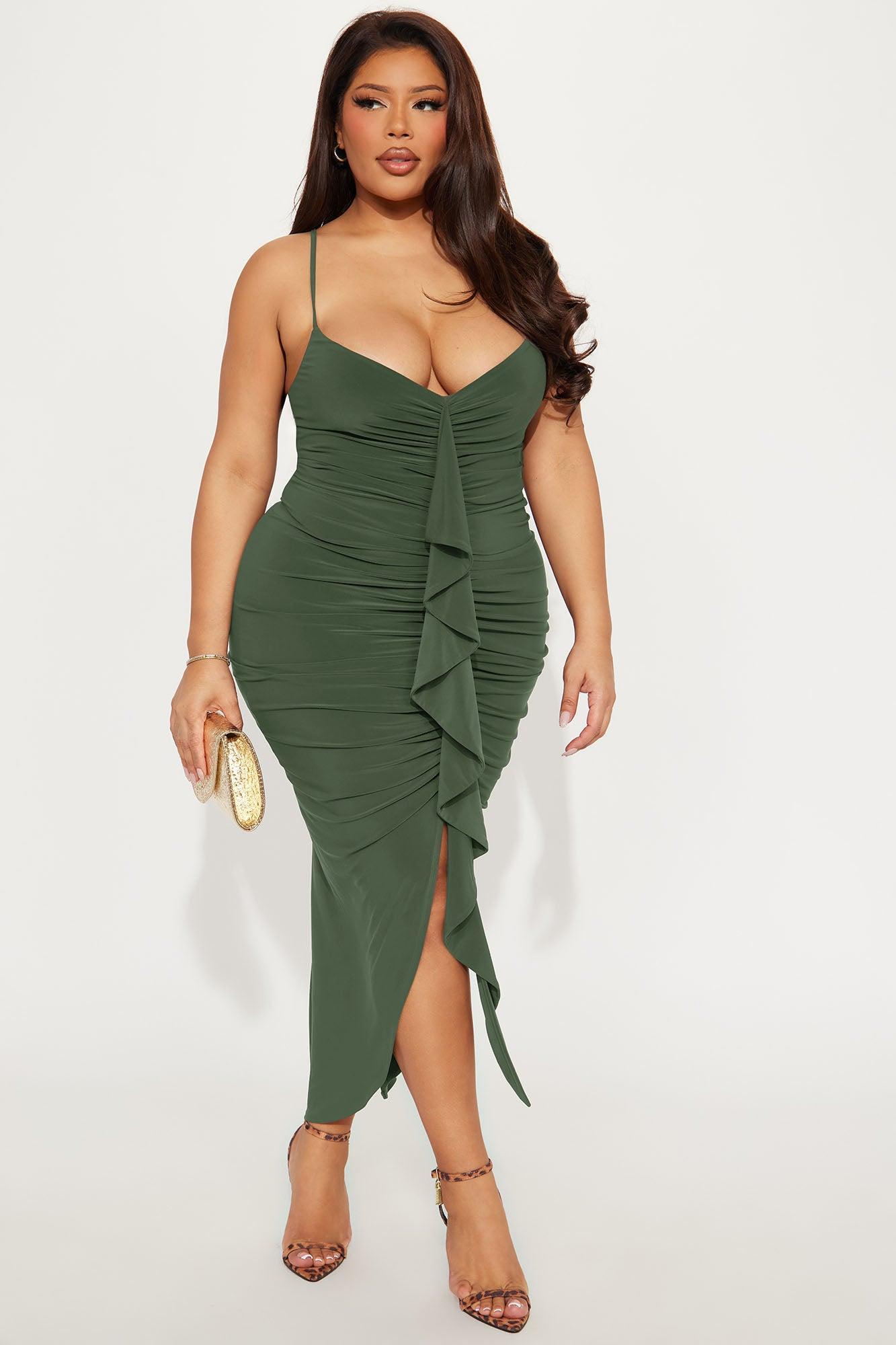 Gloria Midi Dress - Olive Product Image