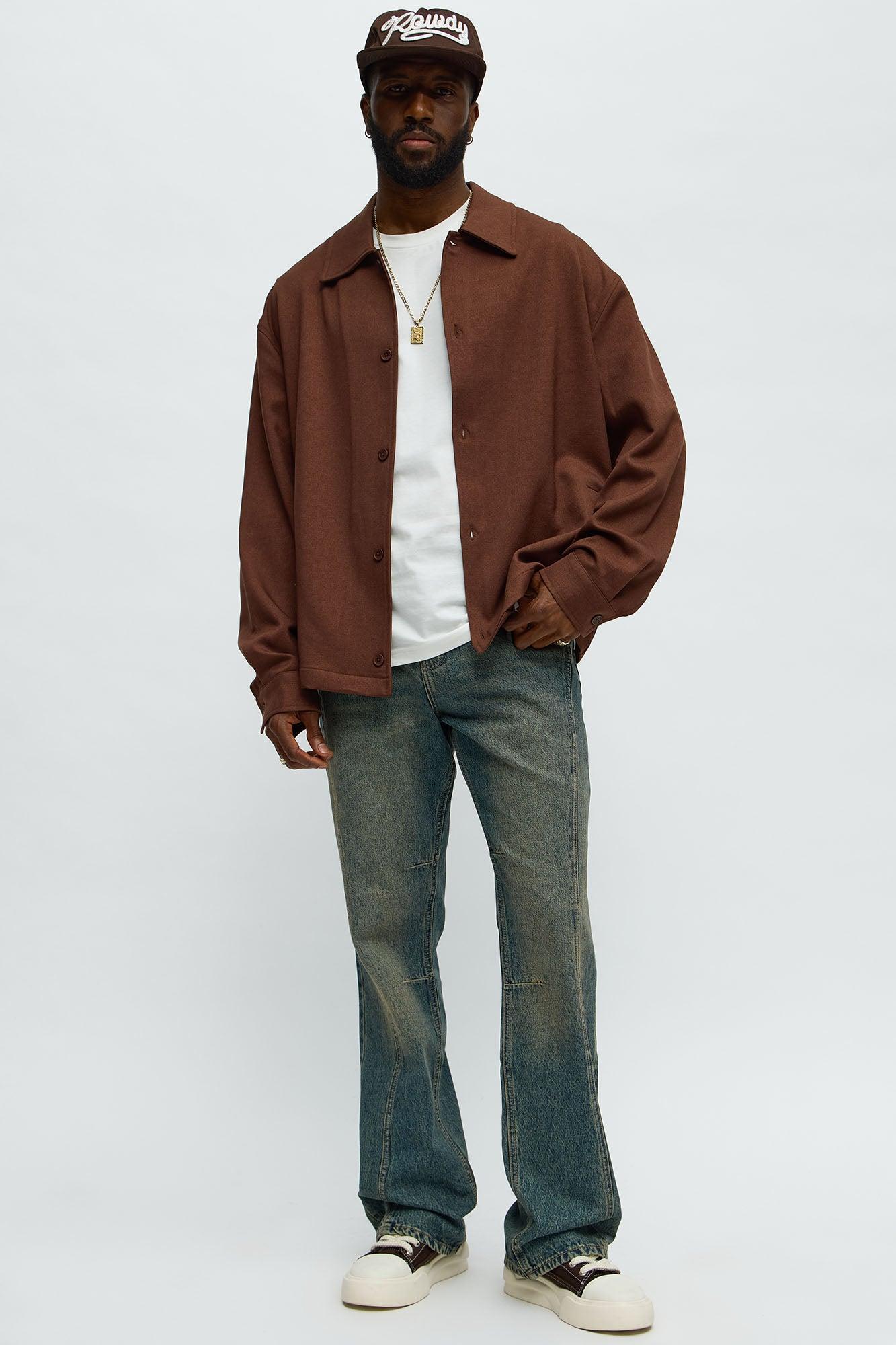 In The Middle Paneled Stacked Slim Flare Jeans - Vintage Blue Wash Product Image