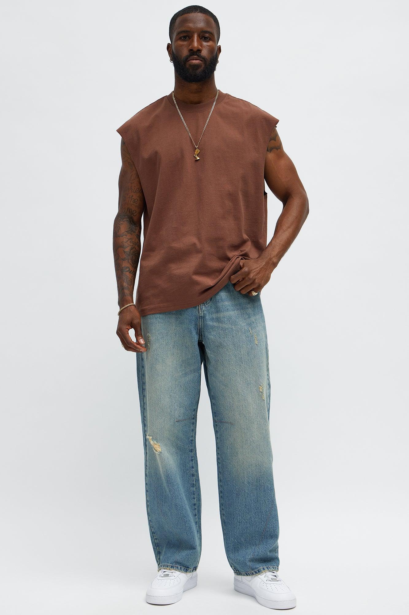 Relaxed Heavyweight Muscle Tee - Brown Product Image
