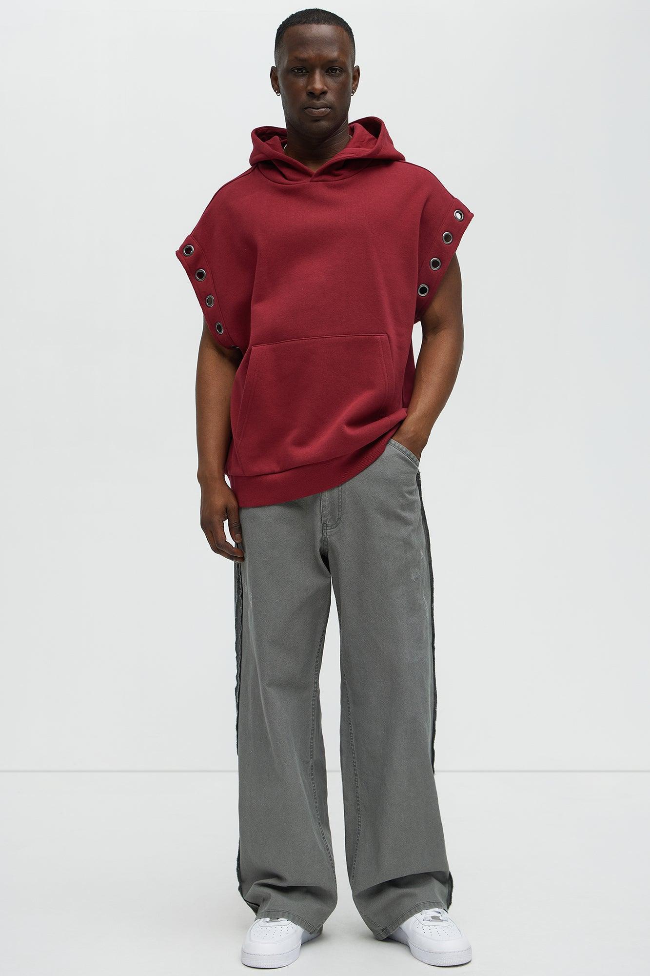Tyson Ring Sleeveless Hoodie - Red Product Image