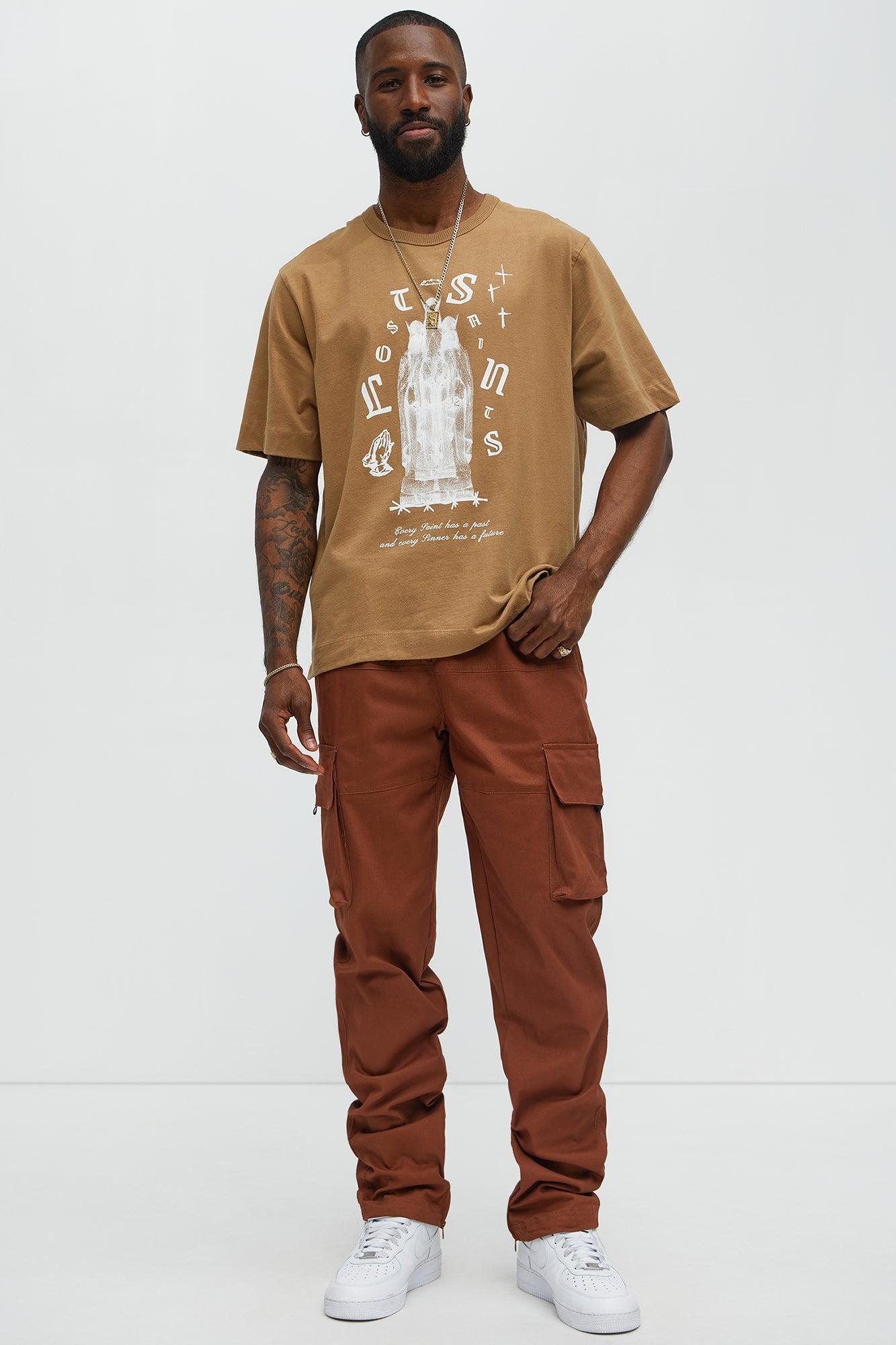 Lost Saints Oversized Short Sleeve Tee - LightBrown Product Image