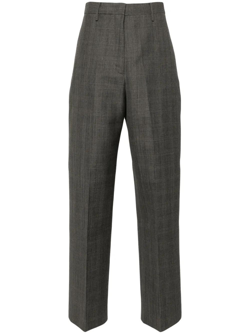 FABIANA FILIPPI Check-pattern Tailored Trousers In Gray Product Image