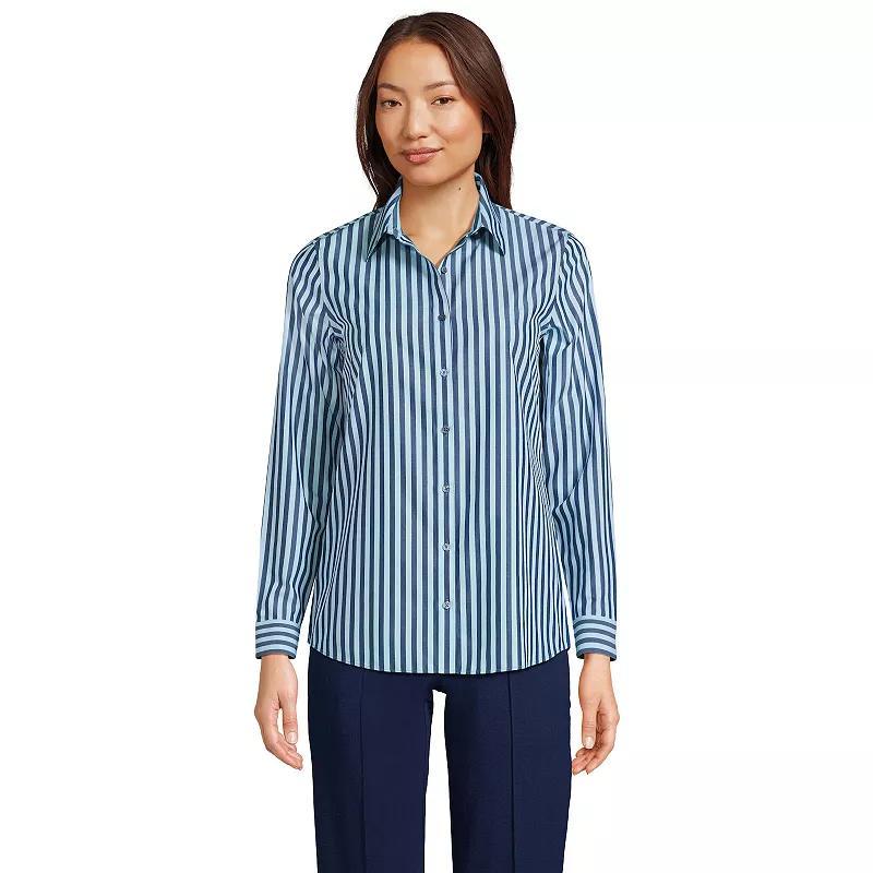 Plus Size Lands' End Wrinkle-Free No Iron Button-Front Shirt, Women's, Size: 16 W, White Product Image