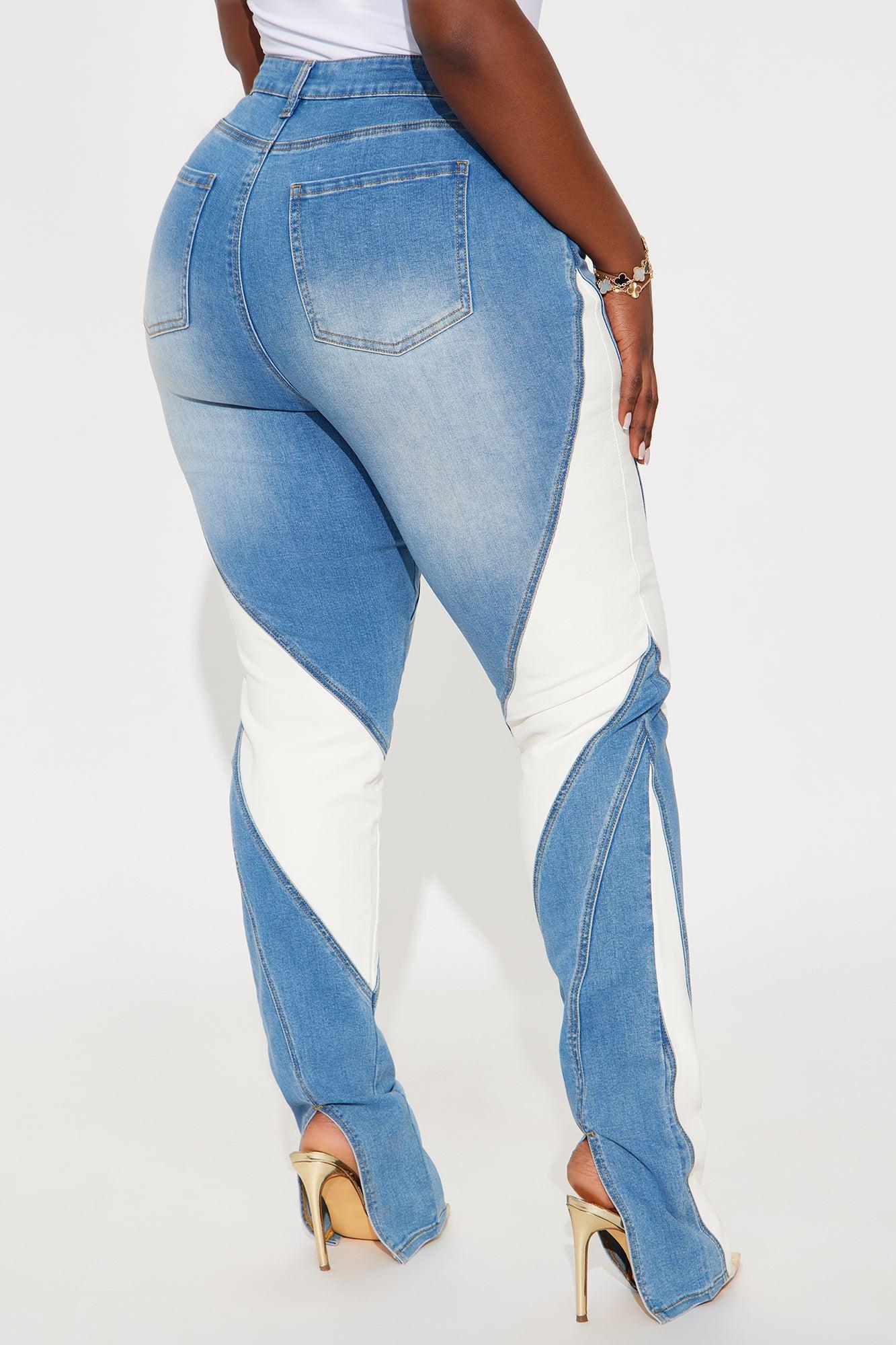 Tall Stepping Up Split Hem Skinny Jeans - Medium Wash Product Image