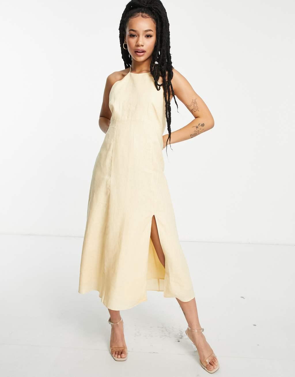 Ever New Petite tie back halter split dress Product Image