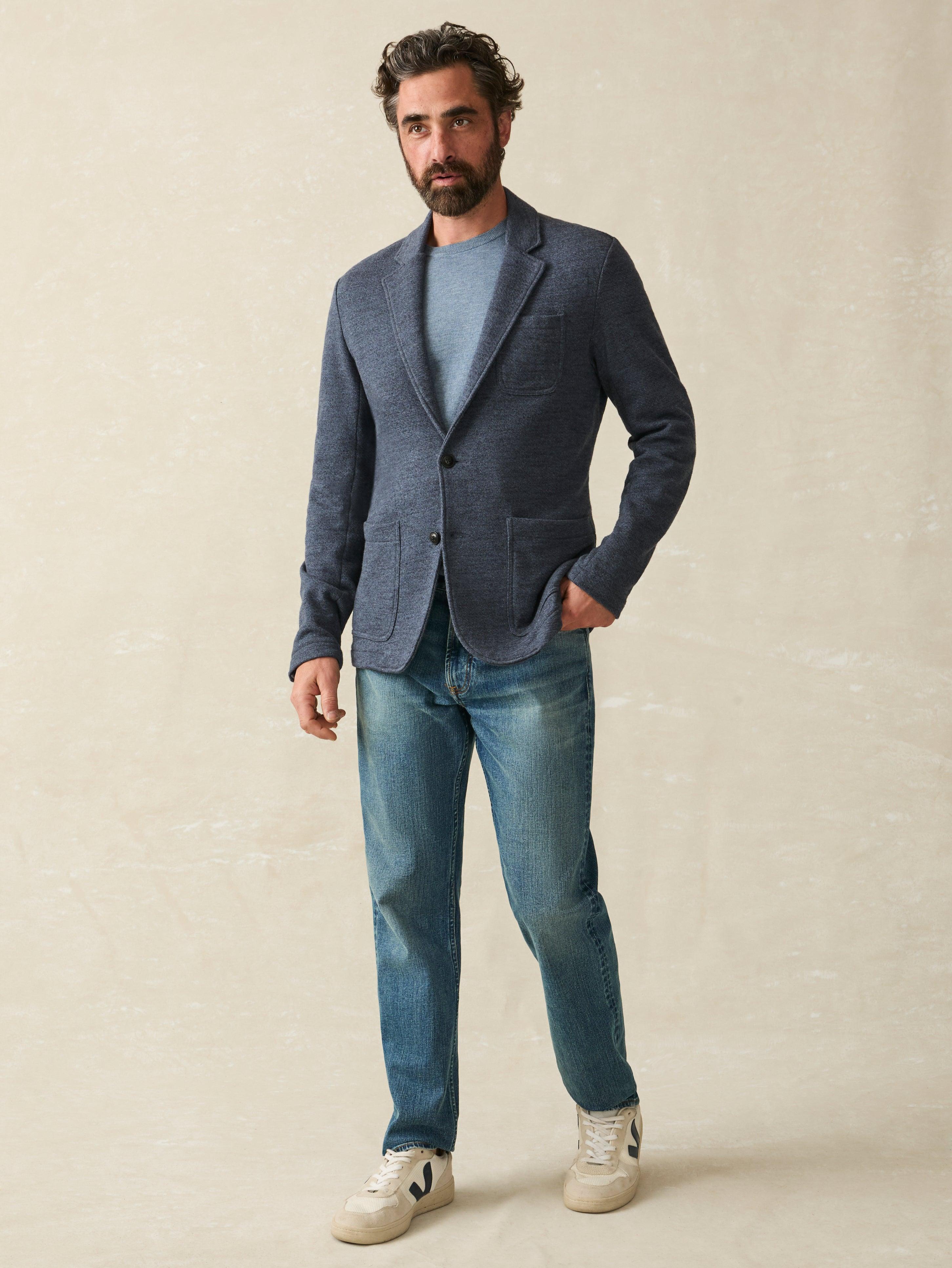 Inlet Knit Blazer (Short) - Deep Navy Melange Male Product Image
