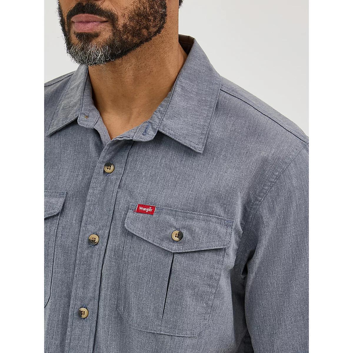 Men's Relaxed Stretch Poplin Shirt Nights Heather Product Image