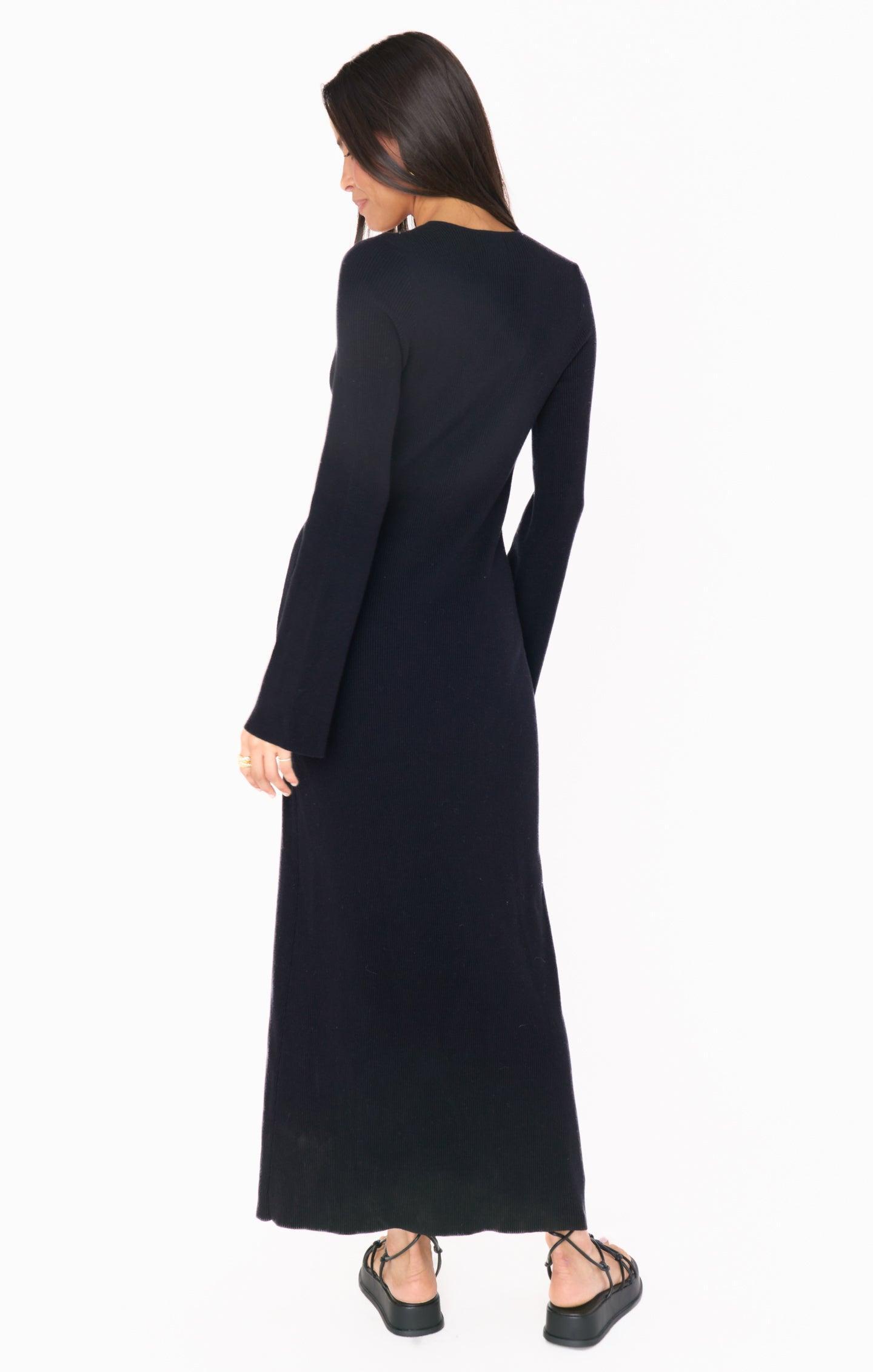 Vacay Maxi Dress ~ Black Rib Knit Product Image