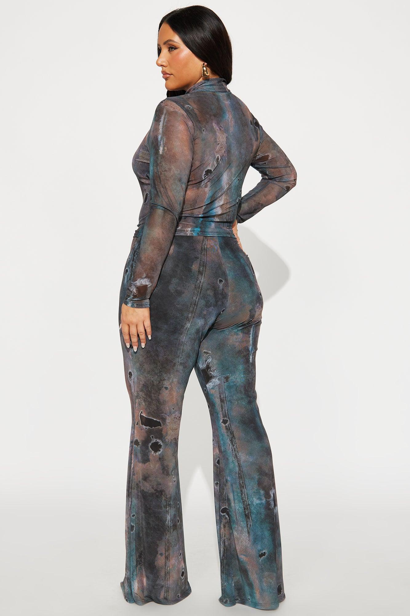 Taking Shots Mesh Pant Set - Charcoal/combo Product Image